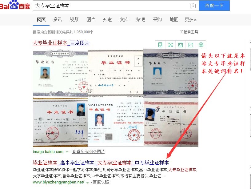 大专毕业证样本排名图