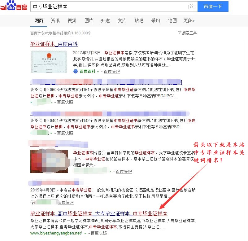 中专毕业证样本排名图