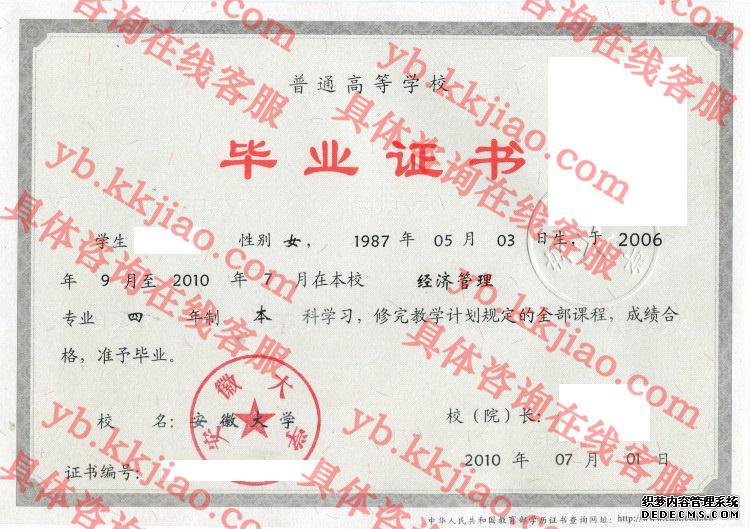 安徽大学<a href='http://www.biyezhengyangben.net/' target='_blank'><u>毕业证样本</u></a>图