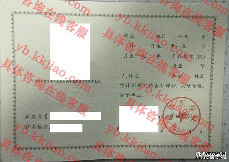安徽中医学院毕业证样本图