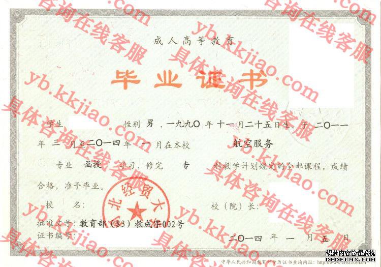 河北经贸大学毕业证样本