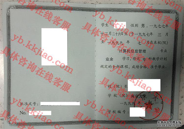 南京大学毕业证样本