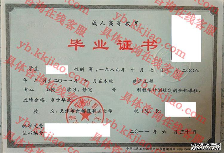 天津市红桥区职工大学<a href='http://www.biyezhengyangben.net/' target='_blank'><u>毕业证样本</u></a>