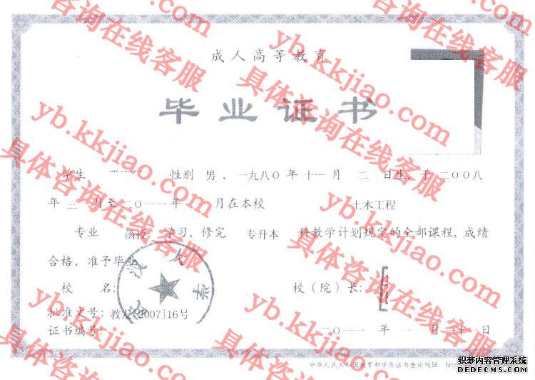 武汉大学毕业证样本