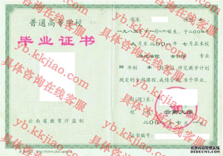 云南大学<a href='http://www.biyezhengyangben.net/' target='_blank'><u>毕业证样本</u></a>