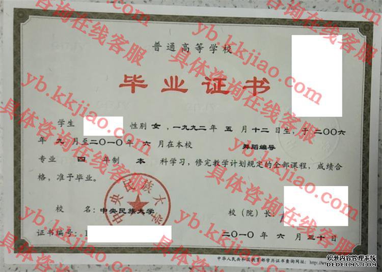 中央美术学院毕业证样本