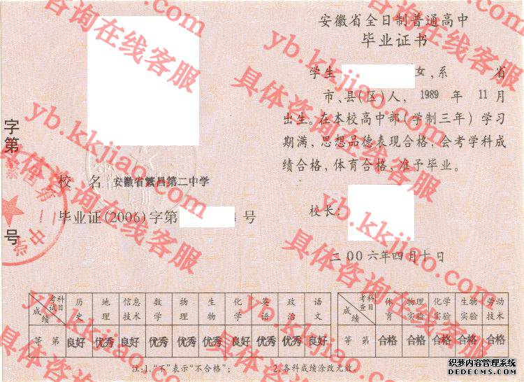 安徽省繁昌县第二中学<a href='http://www.biyezhengyangben.net/' target='_blank'><u>毕业证样本</u></a>