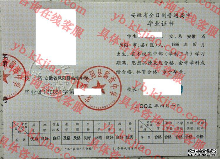 安徽省凤阳县临淮中学<a href='http://www.biyezhengyangben.net/' target='_blank'><u>毕业证样本</u></a>