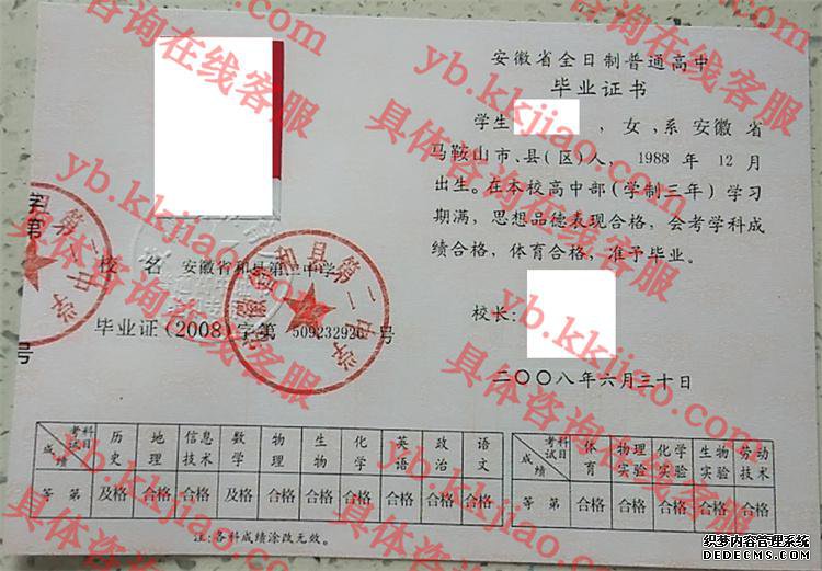 安徽省和县第二中学<a href='http://www.biyezhengyangben.net/' target='_blank'><u>毕业证样本</u></a>