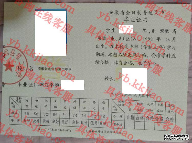 安徽省定远县第二中学<a href='http://www.biyezhengyangben.net/' target='_blank'><u>毕业证样本</u></a>