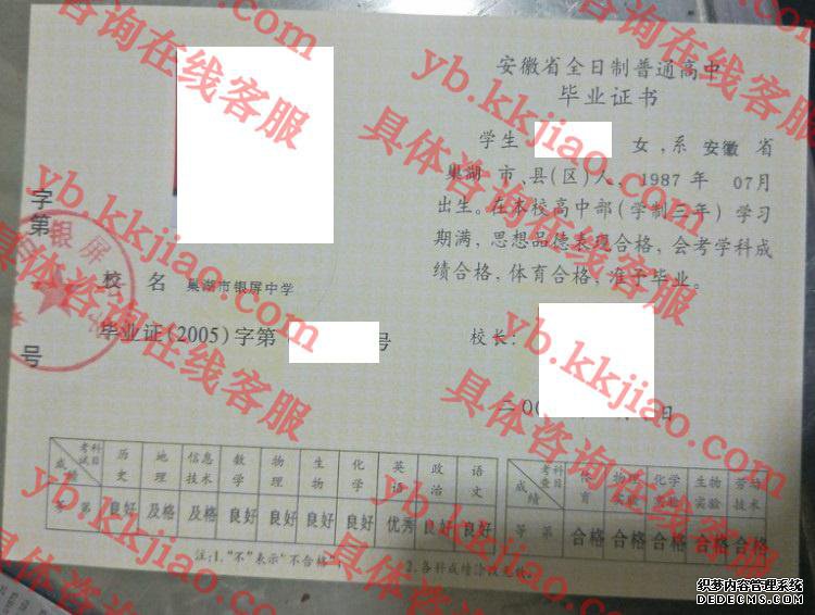 巢湖市银屏中学<a href='http://www.biyezhengyangben.net/' target='_blank'><u>毕业证样本</u></a>