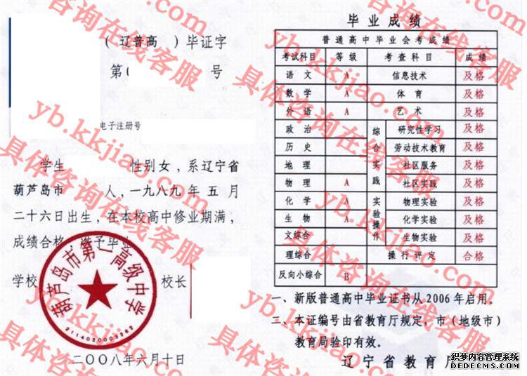 葫芦岛市第一高级中学<a href='http://www.biyezhengyangben.net/' target='_blank'><u>毕业证样本</u></a>