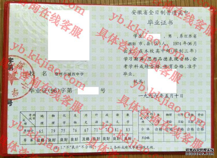 宿州市城西中学<a href='http://www.biyezhengyangben.net/' target='_blank'><u>毕业证样本</u></a>