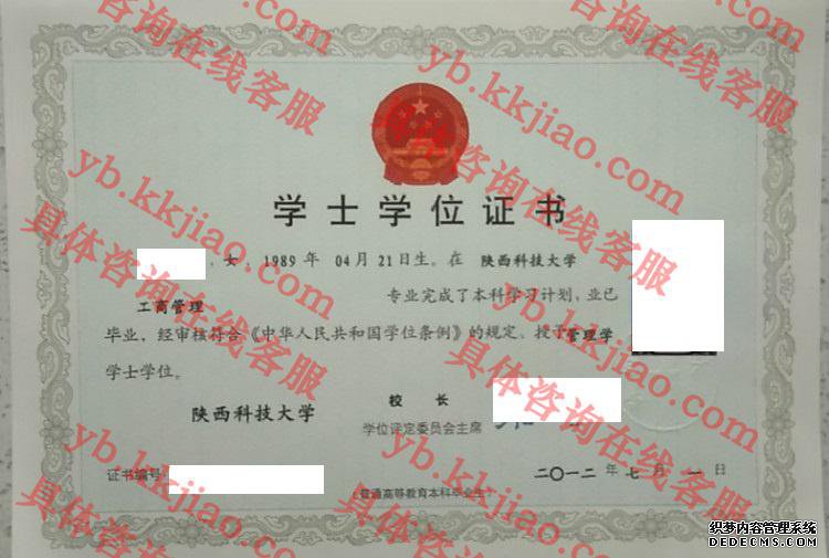 陕西科技大学学士学位样本