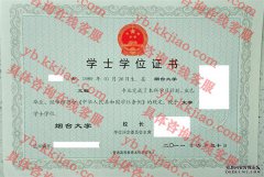 烟台大学学士学位证书样本